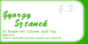 gyorgy sztanek business card